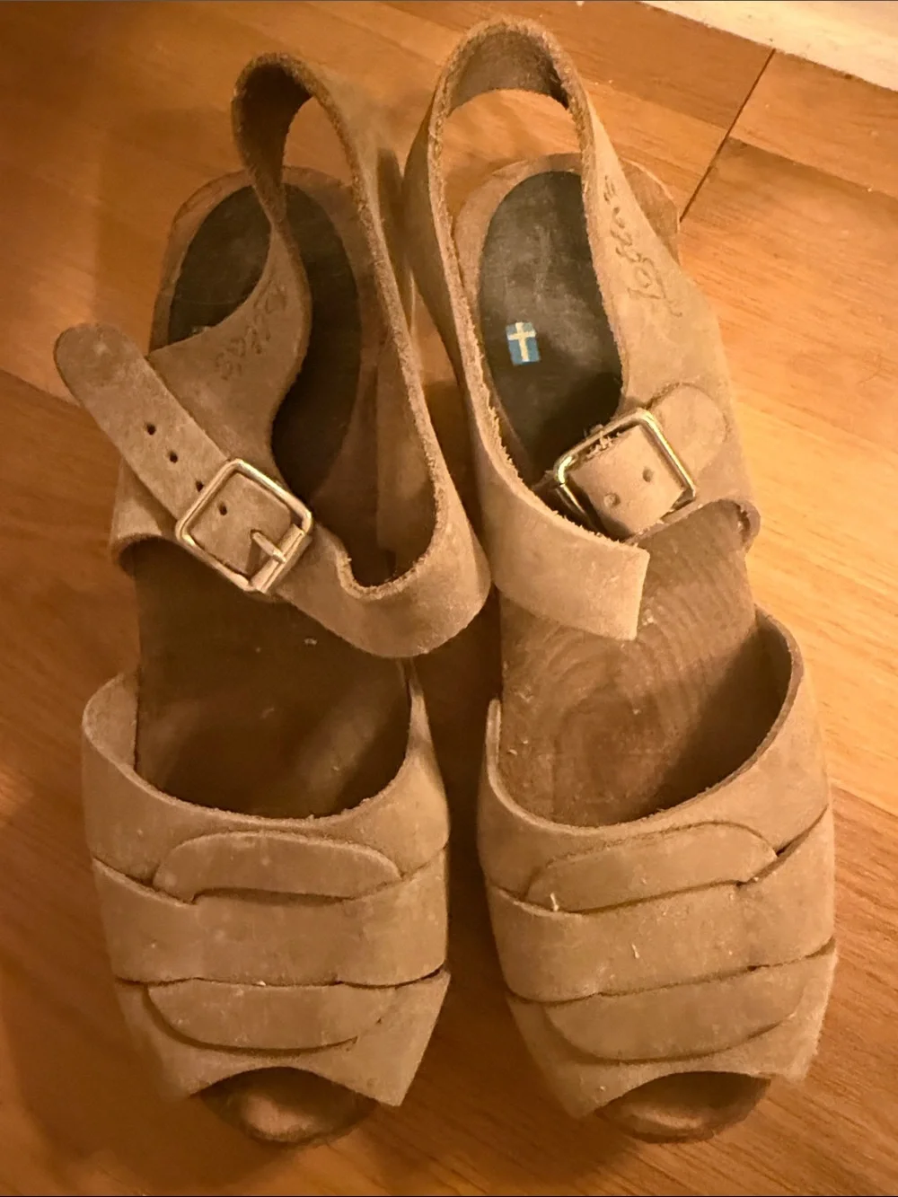 Lotta From Stockholm Tan Suede Slingback Heels